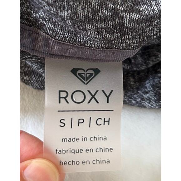 Roxy Top Women's Turtleneck Long Sleeve Pullover Gray Stretchy Size S - Picture 6 of 9